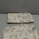 jinchan Linen Floral Curtains 63 Inch Length for Living Room Bedroom Light Filtering Farmhouse Peony Flower Drapes Rustic Window Curtain Set Rod Pocket Back Tab 2 Panels Green