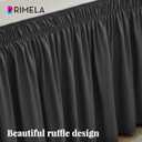 RIMELA Dorm Bed Skirt Twin XL 32 Inch Drop, Easy to Install Extra Long Wrap Around Elastic Dust Ruffle, Dark Grey Bed skirt Solid Silky Fabric Machine Washable (Twin XL 80L x 39W & Twin 75L x 39W)