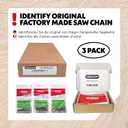 Oregon 3-Pack 3/8" LP Pitch, .050" (1.3mm) Gauge, Chainsaw Chain for 20" (50cm) Bar, 72 Drive Links Full Chisel Replacement Saw Chain, Fits & Replaces Stihl & Husqvarna, Fits Jonsered, Echo and more