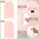 Pale Pink Arch Backdrop Cover 6.6FT Polyester Fitted Wedding Arch Stand Covers Round Top Chiara Arch Covers Stretchy Backdrop Cover for Birthday Party Ceremony Banquet Decoration