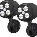 Motion Sensor Outdoor Lights, Battery Operated Outdoor Light, 600LM Motion Detector Lights for Outside, 6000K LED Security Light Battery Powered Spotlight for House Wall, Black (2 Pack)