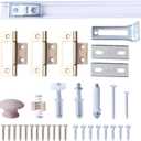 36 Inch Bi-fold Door Hardware with Track, Bifold Closet Door Hardware Repair Tool Kit, Included Steel Track, Top and Bottom Pivot, Top Guide Wheels, Spring, Metal Pivot Pin