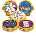 Lukmaa 20 Pcs Happy Purim Tambourine Noisemaker Purim Percussion Musical Instruments Festivities Begin with Noise Maker for Happy Day Birthday Supplies