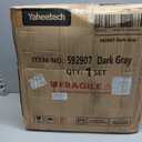 Yaheetech 54in Cat Tree, Multi-Level Cat Tower with Spacious Kitten-ear Perch, 2 Cozy Caves, Scratching Posts, Climbing Ladder, 2 Plush Balls, Durable Pet House Furniture for Indoor Kittens, Dark Gray