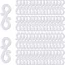 100 Pcs Christmas Light Clips, Gutter Hanger Hooks Outdoor Holiday Light Clips S Clips for Christmas Indoor Outdoor Decoration String Lights, Rope Lights, Weatherproof Outdoor Mini Lights Clips (7 White Clips)