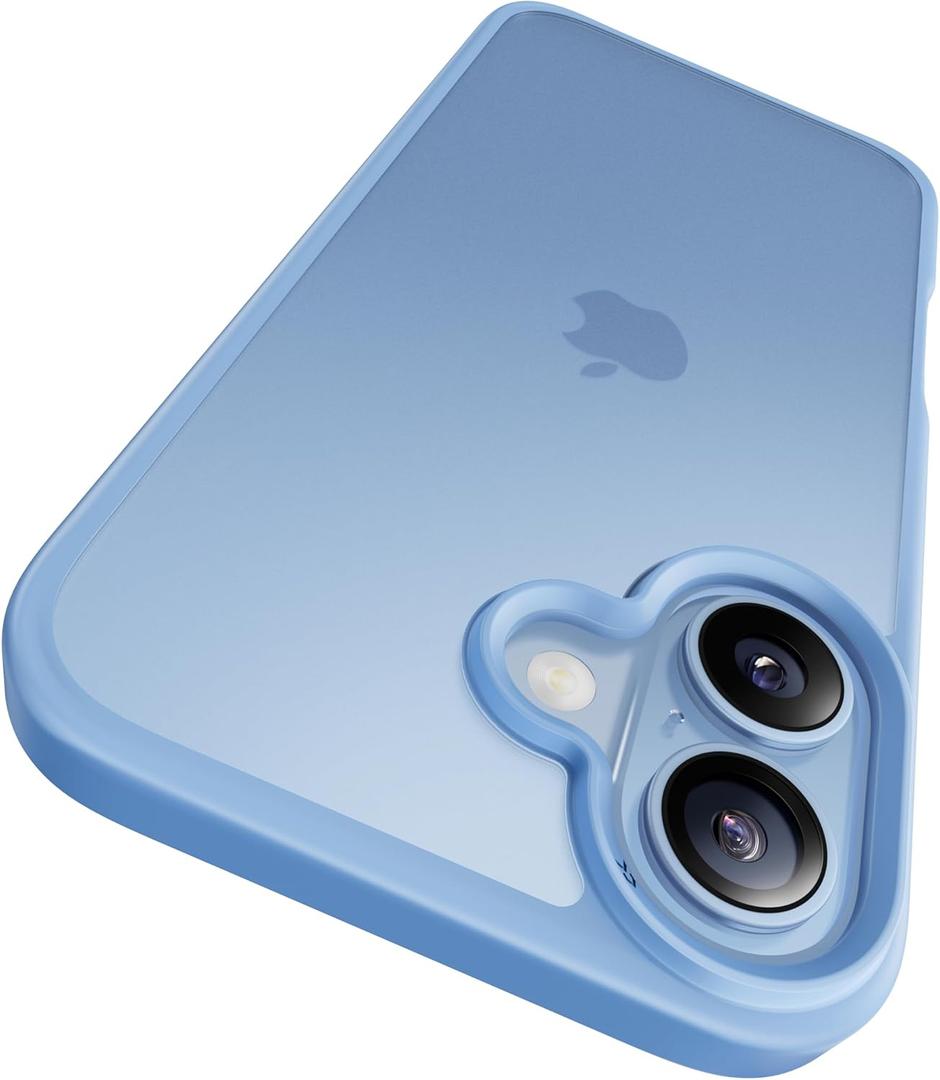 CASEKOO for iPhone 17 Case, [Never Yellow Technology] [Mil-Grade Drop Protection] Translucent Slim Cover Women Men for iPhone 17 Phone Case 6.3 inch, Frosted Light Blue