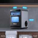 Nugget Ice Maker Countertop - Silonn Smart Pebble Ice Machine, Pellet Ice 44 lbs per Day, Crushed Ice from Timer Function and Status Alerts with Silonn App, Stainless Steel