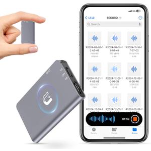 64GB Magnetic Digital Voice Recorder - 40 Hours Continuous Recording Device Voice Activated Recorder with AI-Intelligent Triple Noise Reduction - Audio Recorder Device for Lectures Meetings Interviews