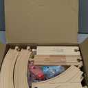 Play22 Wooden Train Tracks - 52 PCS + 2 Bonus Car Toy Trains - for Kids is Compatible with Thomas Wooden Railway Systems and All Major Brands - Original