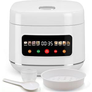 Digital Rice Cooker, 8-Cup Uncooked/16-Cup Cooked Capacity, Touch Screen with 8 Cooking Programs, Auto Keep Warm, 24-Hour Delay Timer, Non-Stick Inner Pot & Steamer Basket for White/Brown Rice, Quinoa, Oatmeal, Porridge, Soup