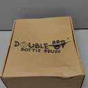 Double Baby Bottle Cleaning Brush Set with Suction Base - Cleans Two Bottles at Once - Includes Nipple Cleaner Brush - High Density Bristles, Dishwasher Safe - Baby Gift & Newborn Essential