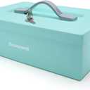 Honeywell Safes & Door Locks - Small Safe Box for Home - Fire Resistant Documents Lock Box with Keys - Steel Security with Key Lock for Personal Items, Jewelry, Money - 0.17 Cubic Feet - Teal - 6124TL