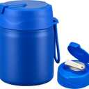 17oz Soup Thermo for Hot Food Kids,Insulated Food Jar with Spoon,Thermo Hot Food Lunch Container,Wide Mouth Leakproof Stainless Steel Lunch Box for School(Blue)