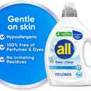 all free clear, Original, Liquid Laundry Detergent for Sensitive Skin, Unscented and Hypoallergenic, Concentrated, 82.5oz, 110 Loads