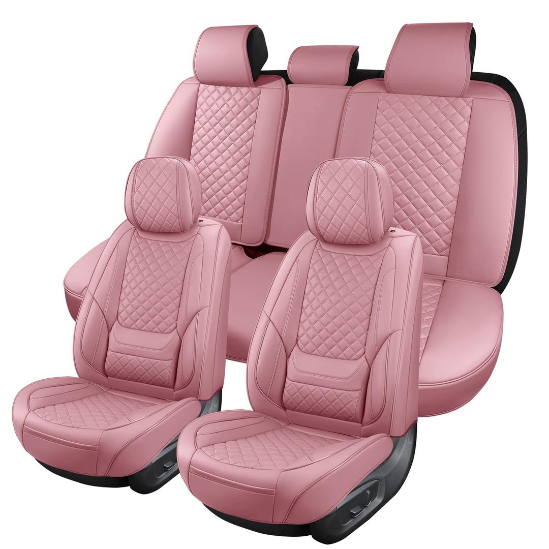 SCOMEE Leather Car Seat Covers Full Set Automotive Seat Protectors