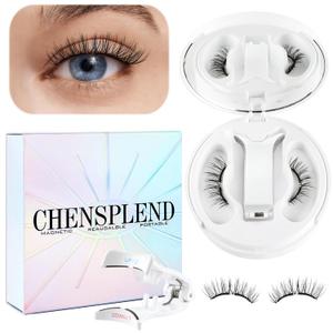 Upgrade Magnetic Eyelashes with Applicator - Commute Natural Style, Natural Bare-Makeup Effect, Glue-Free & Skin-Friendly, Quick to Apply/Remove for Daily Makeup (Z04)