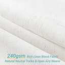 White Linen Shower Curtain for Bathroom Cream Boho Farmhouse Shower Curtains Natural Aesthetic Bath Decor Weighted Cloth Fabric Linen Textured Bath Curtain Liner with Hooks Set, White Linen, 72 Inch