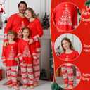 ANGELGGH Family Christmas PJs Matching Sets, Cute Holiday Pajamas Printed Top and Pants, Xmas Jammies for Couples/Men/Women (Women, S, Red Merry Star)