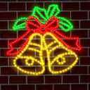 29.3 x 29.1 Large Lighted Christmas Bells, LED Christmas Window Silhouette Bell Lights for Outdoor Indoor Waterproof Xmas Tree Wall Bedroom Hanging Party Decoration