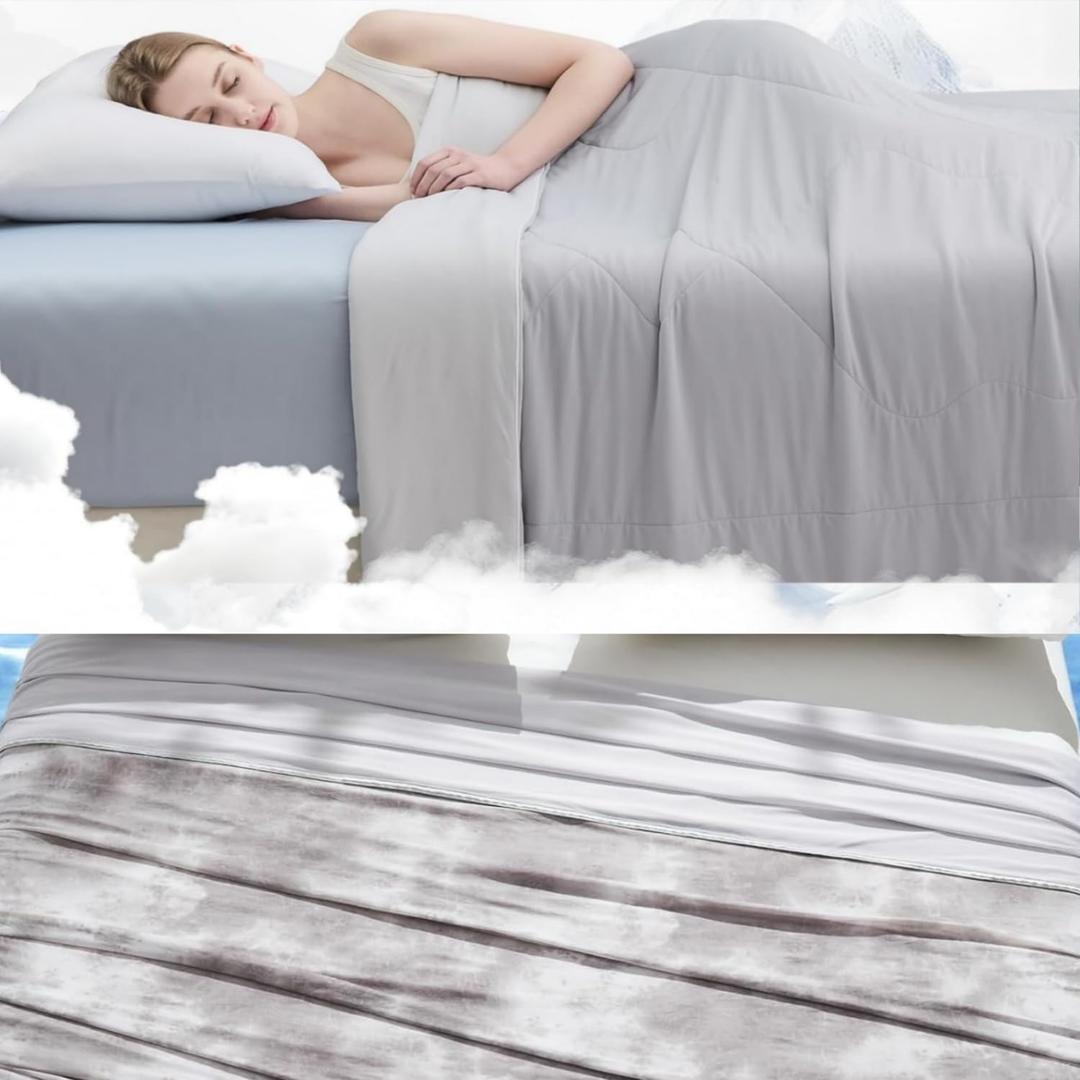 EMME Cooling Comforter 90 x 90" & Cooling Blanket 60" x 80"