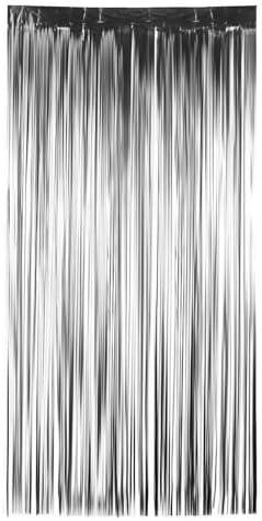 Lymocsu Foil Curtain Backdrop & Door Streamers - Metallic Tinsel Fringe for Birthday Decorations, Bachelorette Party, 16th Birthday Decorations, Birthday Sign & Banner - Party Supplies (Silver)