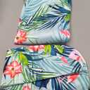 Flamingo Palm Leaves Print Body Bath Towel Wrap & Hair Towel Wrap for Women Girls, Soft Bath Shower Wrap & Hair Drying Towel Set, Quick Dry, Absorbent, Suitable for Spa, Shower, Bath, Gym, Pool, L