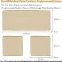 Lounsweer 3 Pcs Outdoor Cushion Covers Patio Cushion Replacement Covers 2 Covers 18 x 18 x 2 and 1 Cover 42 x 18 x 3 for Patio Furniture Outdoor Washable Water Resistant for Couch Garden Sofa (Brown)