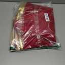 Red Christmas Tree Skirt 48 Inches Snow Sequin Embroidery with Gold Trim Border Decor for Xmas Holiday Party Ornaments