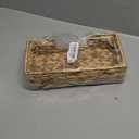 CLAYNIX Rattan Napkin Holders for Table, Napkins Holder For Paper Napkins, Kitchen Luncheon Paper on Boho Dining Countertop - Rectangle (Yellow)