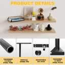 Hidden Floating Shelf Bracket 46 inch Heavy Duty Floating Shelf 2PCS Thickened Solid Steel Hardware for Hidden Wall Shelves Support Kitchen/Living Room/Office (6 inch Rods)