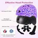 Kids Bike Helmet for Girls 3-5/5-8/8-14, Adjustable Helmet with DIY Cat Ears, Cute Toddler Youth Helmets for Skateboard Scooter Cycling Roller Skating S