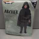 Spooktacular Creations Halloween Child Boy Green Hooded Archer Cape, Kids Medieval Wizard Outfit for Cosplay Themed Parties (Medium(8-10 yrs))