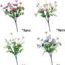 Artificial Flowers for Outdoors Colorful Daisy 20 Bundles Faux Plant Outdoor Spring Summer Decor Realistic Fake Plants Outside for Planters Front Porch Backyard Decor (20 Bundles 4 Colors)