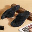 ONCAI Women's Flat Studded Flip Flops Summer Beach Trendy Dressy Walking Sandals with Outdoor Rubber Sole US Size 6-11