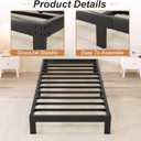 4 Inch Twin Bed Frame Heavy Duty Low Profile Metal Platform No Box Spring Needed with Steel Slat Support,Easy Assembly,Noise-Free (4 inch,Twin)
