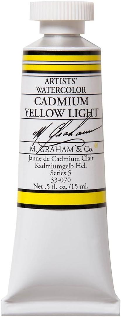 M. Graham 1/2-Ounce Tube Watercolor Paint, Cadmium Yellow Light, 0.5 Fl Oz