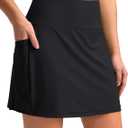 G Gradual Women's 16" Swim Skirt with Pockets High Waisted Tummy Control Modest Swimsuit Bathing Suit Bottoms for Women (Black) XL