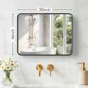 Sweetcrispy Bathroom Mirror 20x16 Inch Metal Framed Rounded Rectangle Vanity Mirror for Wall, Over Sink, Farmhouse, Restroom, Anti-Rust, Modern Decorative, Horizontal or Vertical Hanging, Black