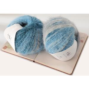 Snowbaby Wool Acrylic Blend Long Pile Yarn,(Worsted) Luxurious Fuzzy Multicolor Gradient Yarn for Knitting and Crocheting Hat Scarf Sweater, 2 * 3.52oz/100g 207yds(Blue Sea Dark Clouds)