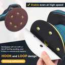 HARFINGTON 12 Pcs 9 Inch Sanding Discs, 40 Grit Hook and Loop Sandpaper, 6-Hole Aluminum Oxide Orbital Sander Sandpaper for Woodworking Automotive Metal Polishing, Red