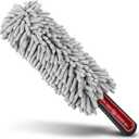 Wuyaoyao Car Duster Interior & Exterior, 13.78" Soft Microfiber Auto Duster Brush, Lint & Scratch Free Car Detailing Cleaning Brush, Multipurpose Dusting Tool for Office Home Furniture (Light Gray)