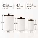 Ceramic Canisters Sets for the Kitchen - Kitchen Canisters for Countertop with Airtight Bamboo Lids - Ceramic Canister Set of 3 for Flour, Sugar, Tea or Spice - Airtight Coffee Canister