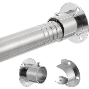 1.3 Inch Diameter Closet Rods for Hanging Clothes 17-87 Inch Adjustable, Metal Heavy Duty Closet Pole, Silver Closet Bar for Hanging Clothes, Suitable for Closet, Wardrobes, Bathroom, Windows