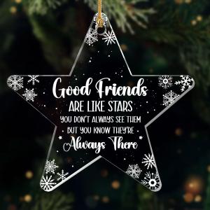 4 x Jesuspirit Ornaments for Christmas Tree - Best Friends Bestie Ornaments for Women - Bestie Ornament - Friendship Christmas Ornament - Custom Shaped Ornament for Christmas