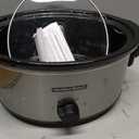 Hamilton Beach 6-Quart Slow Cooker with 3 Cooking Settings, Dishwasher-Safe Stoneware Crock & Glass Lid, Silver (33665G)