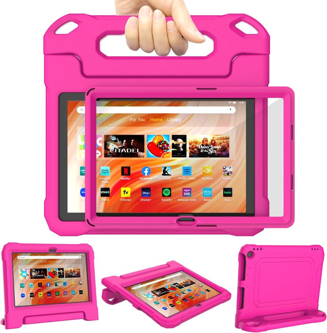DJ&RPPQ Kids Case for 10inch Tablet,(Compatible 13th/11th Genereation),Case for iPad (A16) 11th Generation 11 Inch 2025 for iPad Shockproof Kid-Proof Cover with Protector Handle Stand Pink