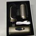 Cordless Hair Straightener Brush, 2 in 1 Curling & Straightening Brush with 200 Million Negative Ions, Mini Travel Hot Straightener Comb for Women, Fast Heating & Dual Voltage