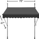 Manual Retractable Awning, 78" x 47" Outdoor Retractable Patio Awning Sunshade Shelter, Adjustable Patio Door Window Awning Canopy with Sun Shade Curtain for Backyard (Dark Gray)