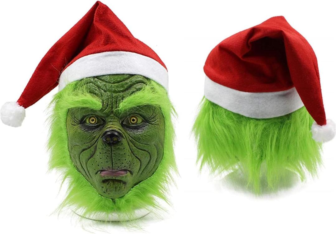 WPOZD Christmas Cosplay Latex Mask, Adult Green Costume Mask