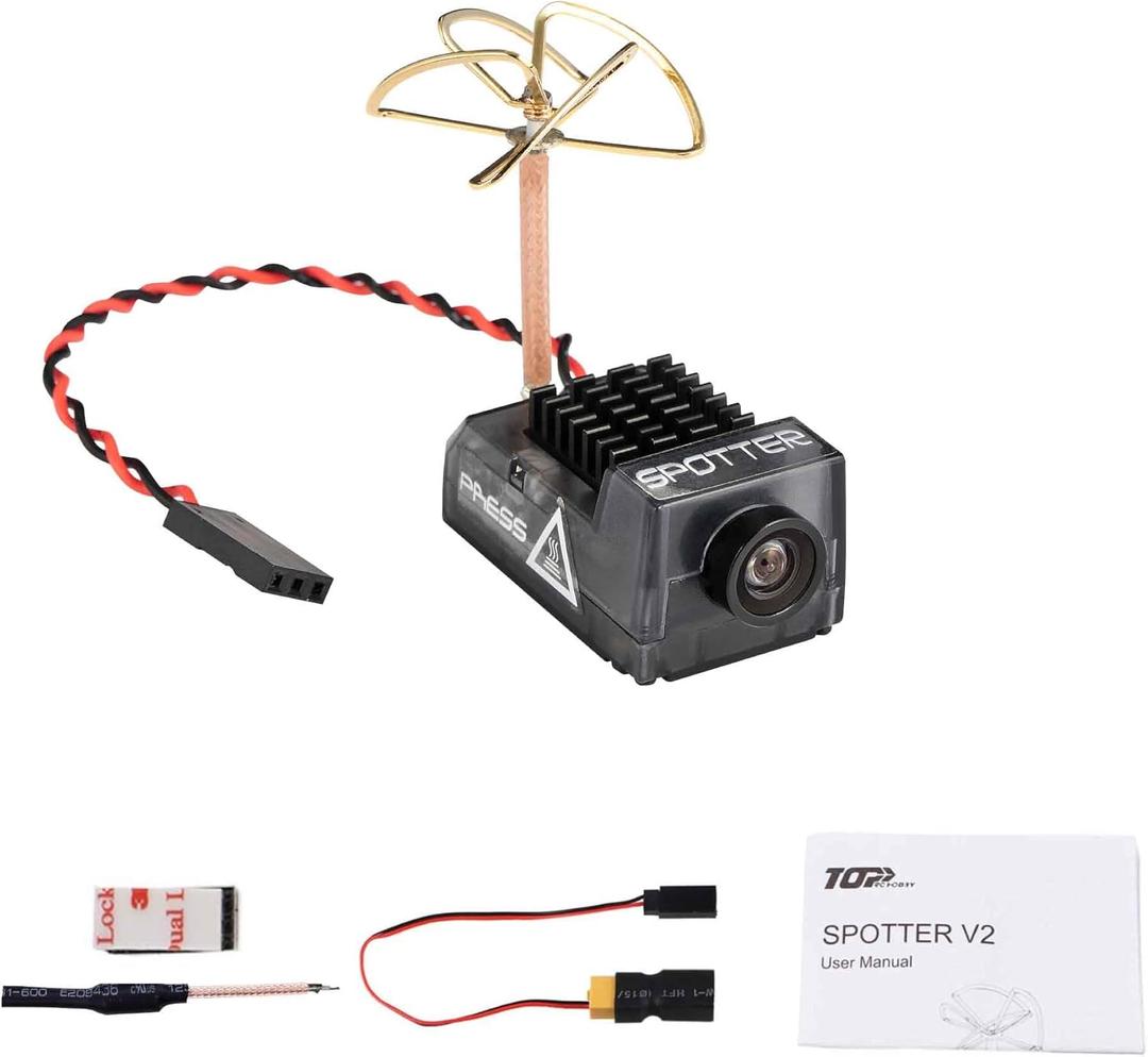 RunCam Spotter V2 FPV Camera and Transmitter Kit, 5.8G Micro AIO Cam, OSD, Integrated Mic, FOV170 Degree 700TVL, 40CH, 20MW-200MW Adjustable